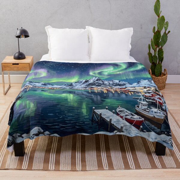 Item preview, Northern Lights Over Lofoten designed and sold by RedPeaStudio.