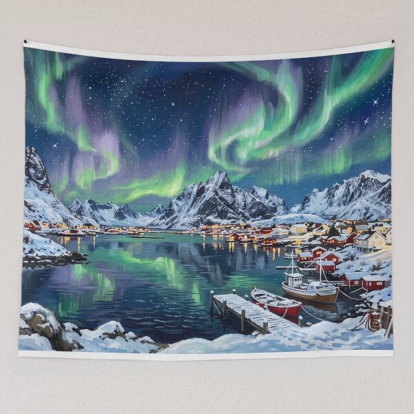 Item preview, Northern Lights Over Lofoten designed and sold by RedPeaStudio.