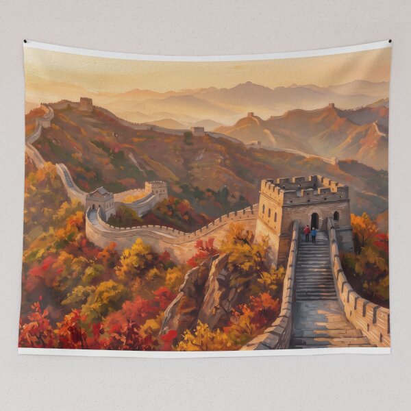 Item preview, The Great Wall in Autumn designed and sold by RedPeaStudio.