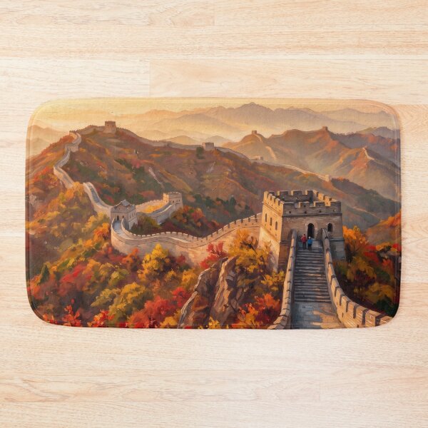 Item preview, The Great Wall in Autumn designed and sold by RedPeaStudio.