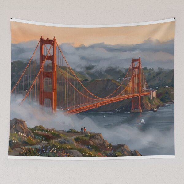 Item preview, Golden Gate Bridge in the Fog designed and sold by RedPeaStudio.