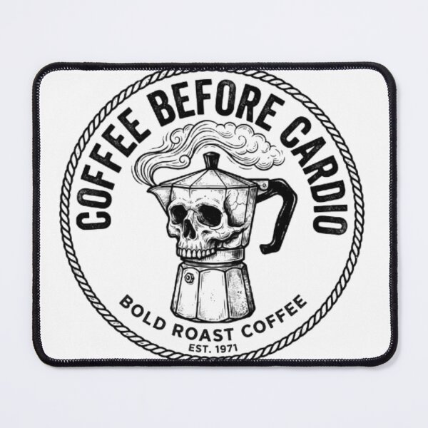 Item preview, Coffee Before Cardio Mug - Vintage Moka Pot Skull Runner designed and sold by OLLI_STORE.