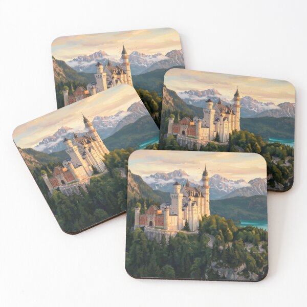 Item preview, Neuschwanstein Castle at Golden Hour designed and sold by RedPeaStudio.