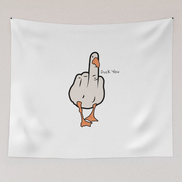 Item preview, Duck You Funny Middle Finger Duck Goose Cartoon Sarcastic Humor designed and sold by MusixMerch.