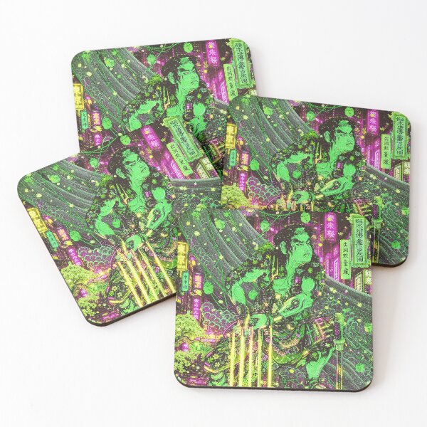 Item preview, Cyberpunk Ukiyo-e Samurai | Japanese Warrior Green Art designed and sold by RhymeArc.