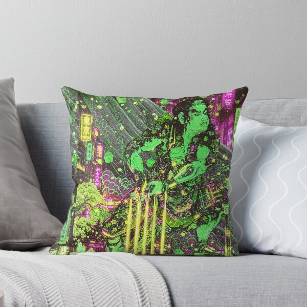 Item preview, Cyberpunk Ukiyo-e Samurai | Japanese Warrior Green Art designed and sold by RhymeArc.