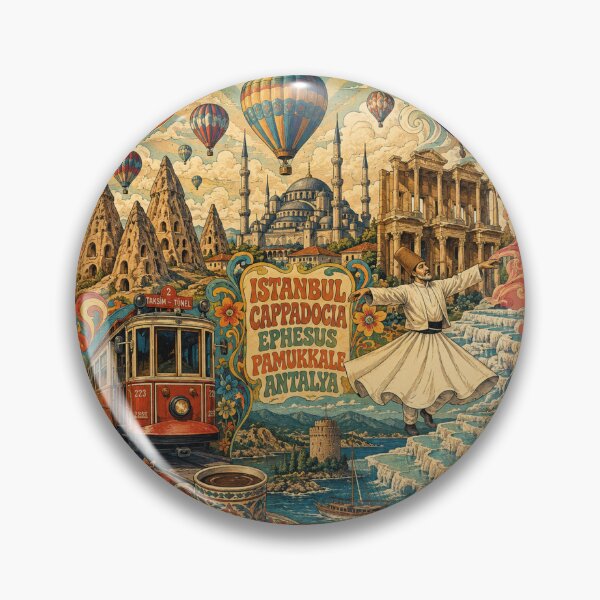 Item preview, Magical Turkey Vintage Travel Illustration Poster designed and sold by Skyrocketz.