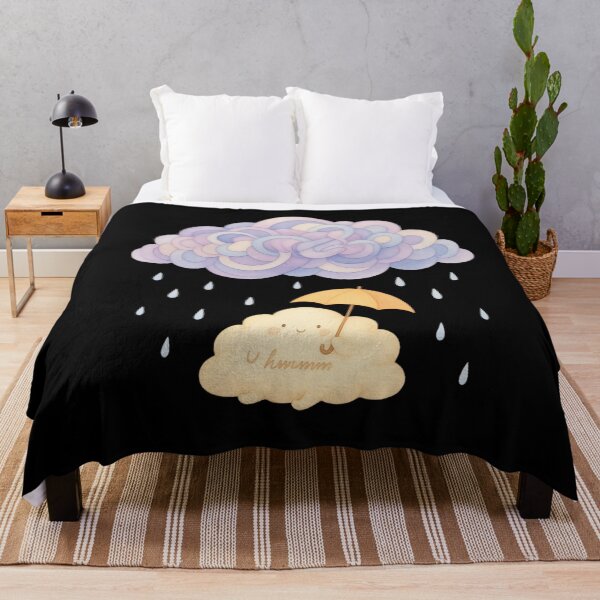 Item preview, Hmmm Meme Rain Cloud Funny Thinking Reaction Weather Umbrella Humor T-Shirt designed and sold by pawsome purrfect.