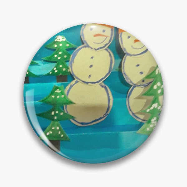 Item preview, ⁠Two Snowmen in Winter Forest Paper Craft⁠ designed and sold by Julia9632.