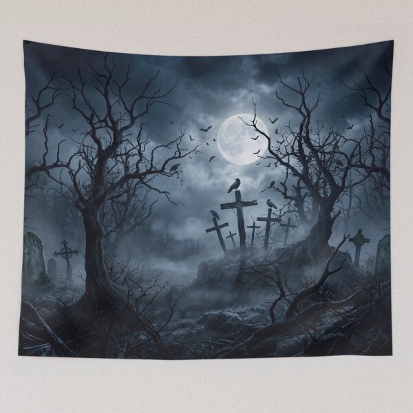 Item preview, Eerie Graveyard Under Full Moon designed and sold by AnnArtshock.