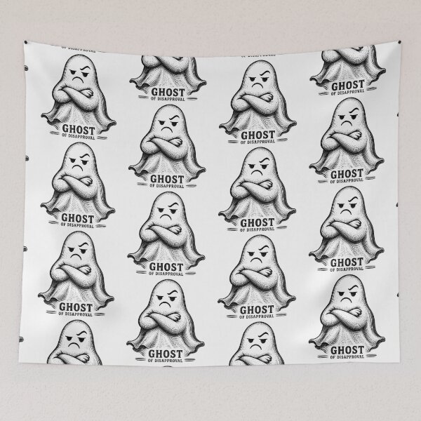 Item preview, Ghost of Disapproval – Vintage Engraving Grumpy Ghost designed and sold by Abidel.