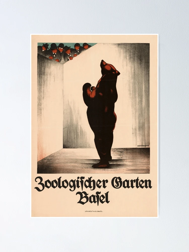 COMMERCIAL ART 1930年代のコマーシャルアート Vintage Basel Zoo Poster | 1912 Burkhard Mangold Art | Antique