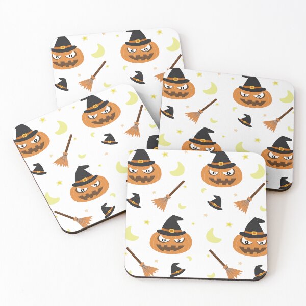 Item preview, Spooky Halloween Pumpkin Broom Pattern designed and sold by AePuti.