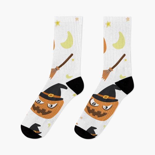 Item preview, Spooky Halloween Pumpkin Broom Pattern designed and sold by AePuti.