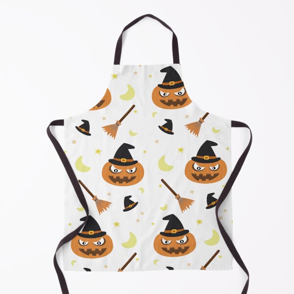 Item preview, Spooky Halloween Pumpkin Broom Pattern designed and sold by AePuti.