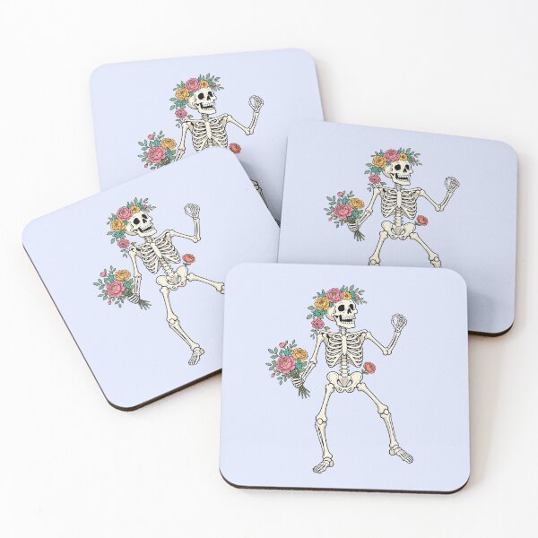 Item preview, Dancing Skeleton with Flowers – Funny Halloween designed and sold by SweetLilith.