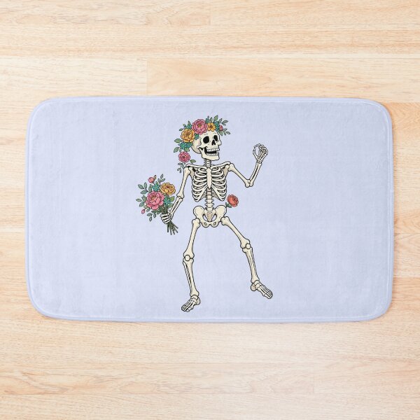 Item preview, Dancing Skeleton with Flowers – Funny Halloween designed and sold by SweetLilith.