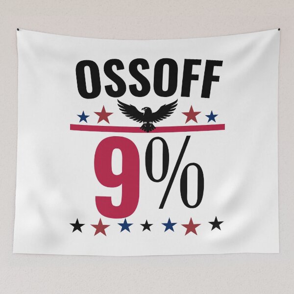 Item preview, Ossoff 9% Political Statement Graphic | Minimal Election Humor Design | Georgia Voters & Political Fans | T-Shirt designed and sold by Teetreasure2.