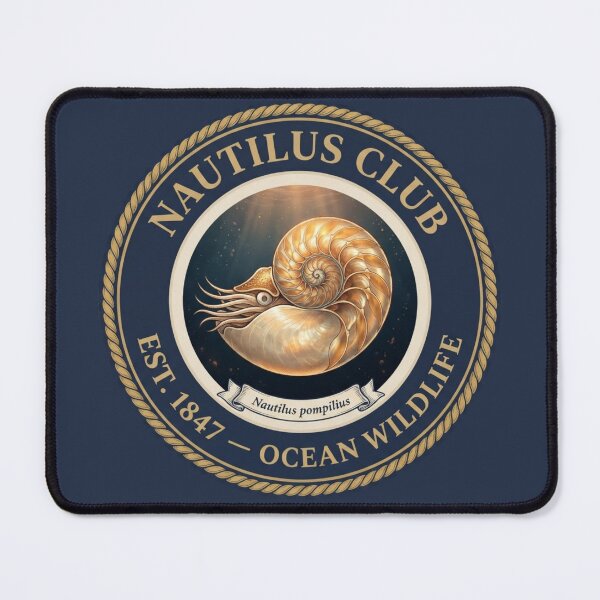 Item preview, Nautilus Club Vintage Badge Ocean Wildlife Art designed and sold by CalmCapy Co.