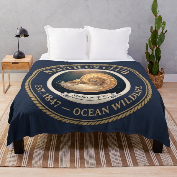 Item preview, Nautilus Club Vintage Badge Ocean Wildlife Art designed and sold by CalmCapy Co.