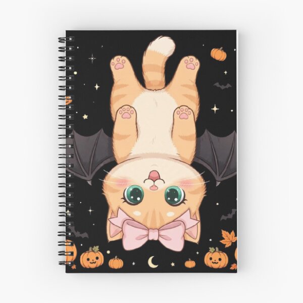 Item preview, Cute Halloween Bat Cat Upside Down Pumpkins Funny designed and sold by Moody Vibes Studio.