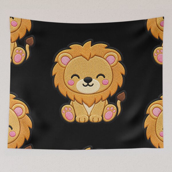 Item preview, Cute Baby Lion Embroidery Patch Illustration designed and sold by ColorSplash123.