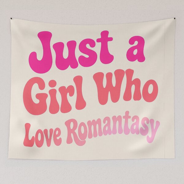 Item preview, Just A Girl Who Loves Romantasy Pink Groovy Bookish Sticker designed and sold by Yellowriversss.