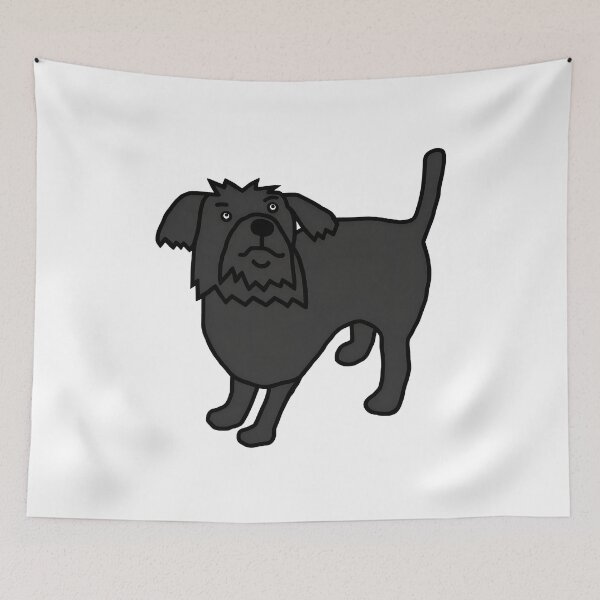 Item preview, Shaggy Black Dog Cartoon Art designed and sold by SoyLamderma.