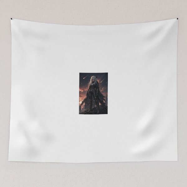 Item preview, Demon with horns under a meteor shower designed and sold by CathryneDelamort.