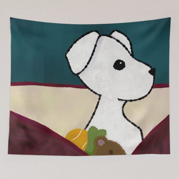Item preview, Ghost Puppy in Pet Bed with Toys designed and sold by JaygiesDesign.