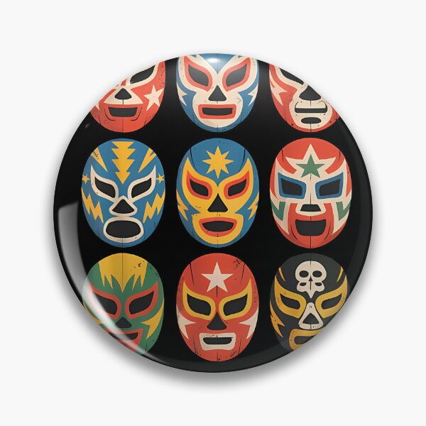 Item preview, Vintage Lucha Libre Mexican Wrestling Masks Collection Colorful Retro Fighter Art designed and sold by SpookyDodly.