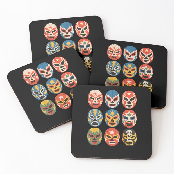 Item preview, Vintage Lucha Libre Mexican Wrestling Masks Collection Colorful Retro Fighter Art designed and sold by SpookyDodly.