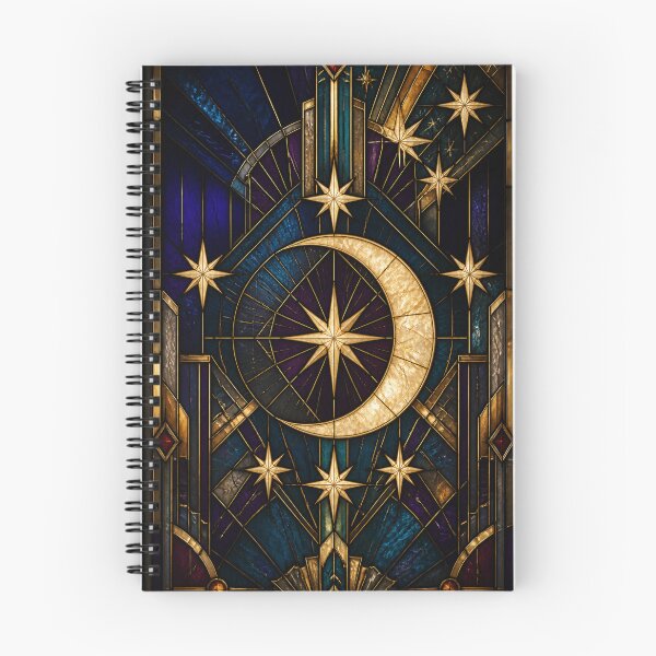 Item preview, Art Deco Celestial Moon Stained Glass designed and sold by MeanPanduh.