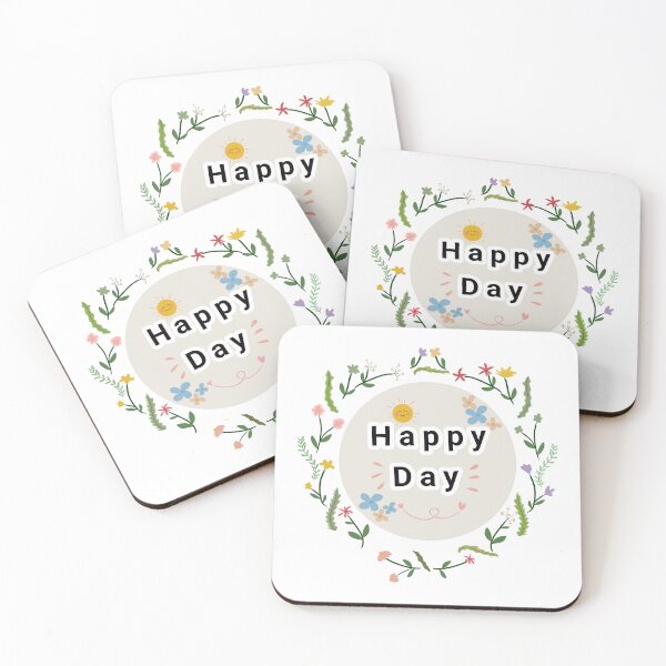 Item preview, Cute Floral Frame Happy Day Illustration  designed and sold by SbRandomLab.