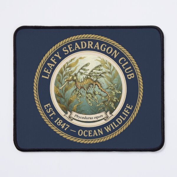 Item preview, Leafy Seadragon Club Vintage Badge Ocean Art designed and sold by CalmCapy Co.