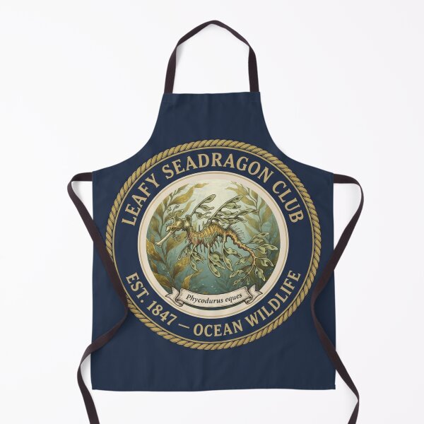 Item preview, Leafy Seadragon Club Vintage Badge Ocean Art designed and sold by CalmCapy Co.