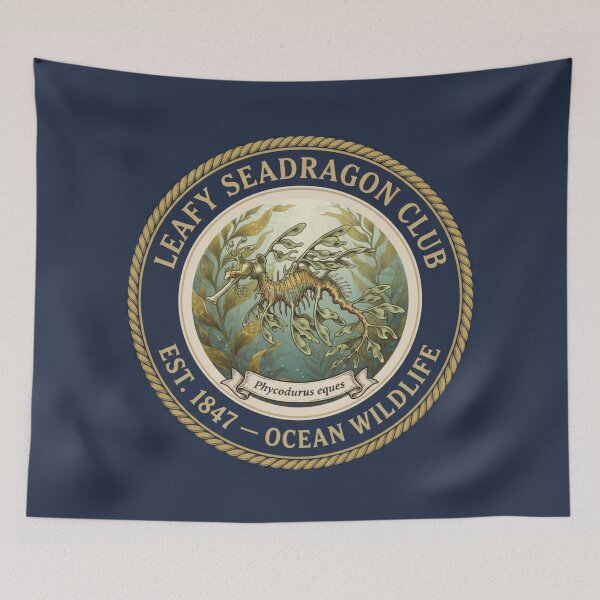 Item preview, Leafy Seadragon Club Vintage Badge Ocean Art designed and sold by CalmCapy Co.