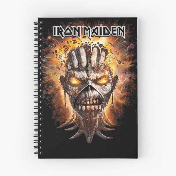 Item preview, Iron Maiden Exploding Eddie Head Heavy Metal Fire Splatter designed and sold by DarkPsyche.