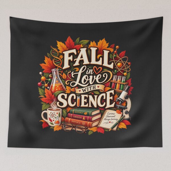 Item preview, Fall in Love With Science – Autumn Science Teacher Design designed and sold by astersgraphics.