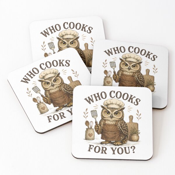Item preview, Who Cooks for You Owl Bird Pun Chef  designed and sold by CelidaBonde.