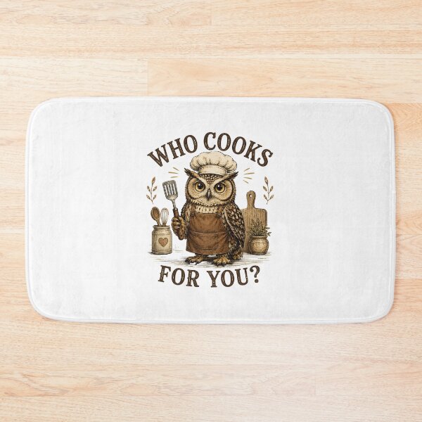 Item preview, Who Cooks for You Owl Bird Pun Chef  designed and sold by CelidaBonde.