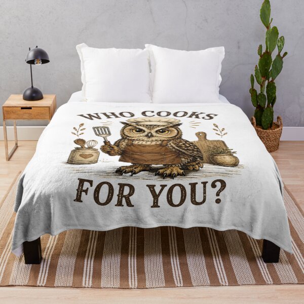 Item preview, Who Cooks for You Owl Bird Pun Chef designed and sold by CelidaBonde.