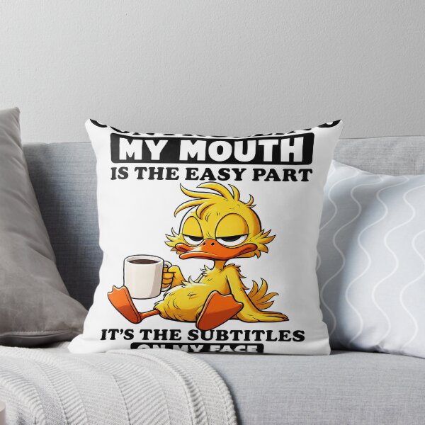 Item preview, Controlling My Mouth Is Easy Funny Sarcastic Duck Coffee Quote designed and sold by MusixMerch.