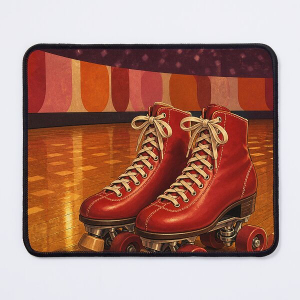 Item preview, Retro Roller Rink Red Skates Disco Night designed and sold by MeanPanduh.