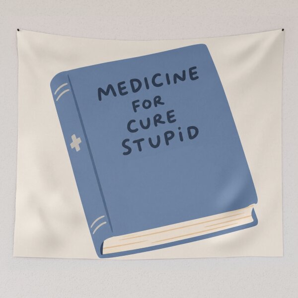 Item preview, Medicine For Cure Stupid Funny Sarcastic Book Meme designed and sold by Yellowriversss.