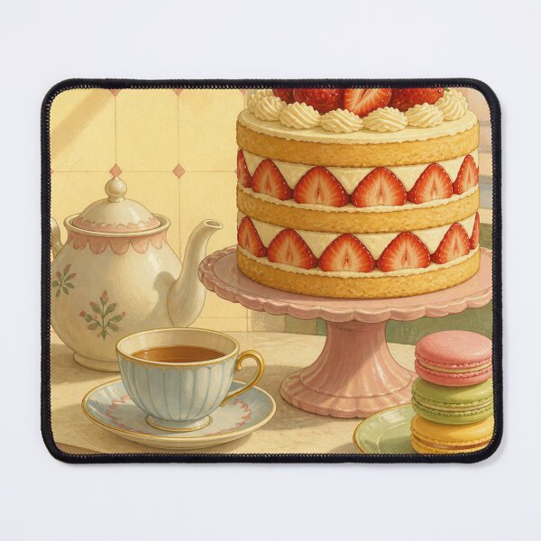 Item preview, Retro Strawberry Patisserie Cake and Tea designed and sold by MeanPanduh.