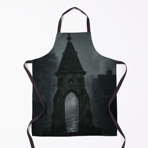 Item preview, Gothic Twilight: The Ancient Stone Monument on a Foggy Village Street designed and sold by Astute-Artio-Photography.
