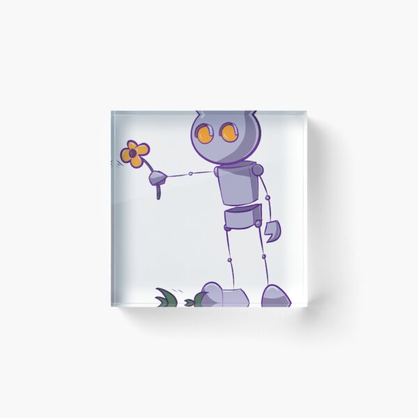 Item preview, Robot giving flower designed and sold by reyestrandhart.