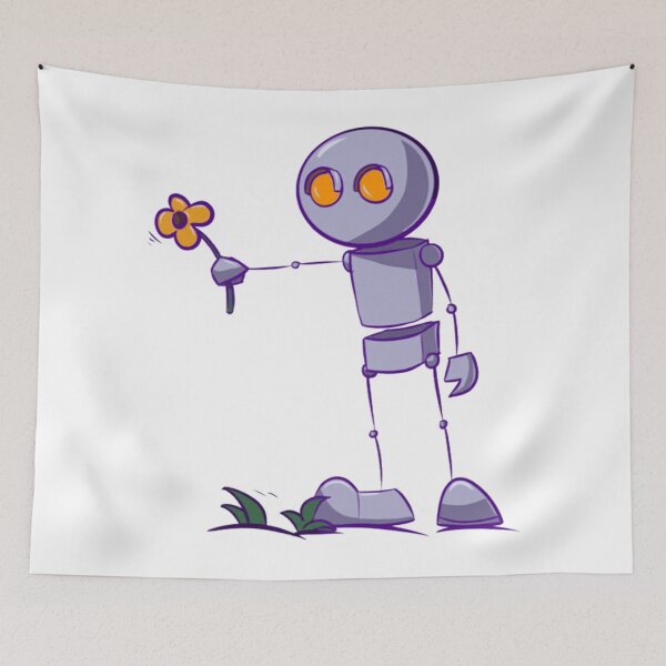 Item preview, Robot giving flower designed and sold by reyestrandhart.