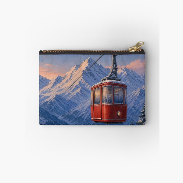 Item preview, Vintage Alpine Cable Car Winter Mountain designed and sold by PixelPanduh.